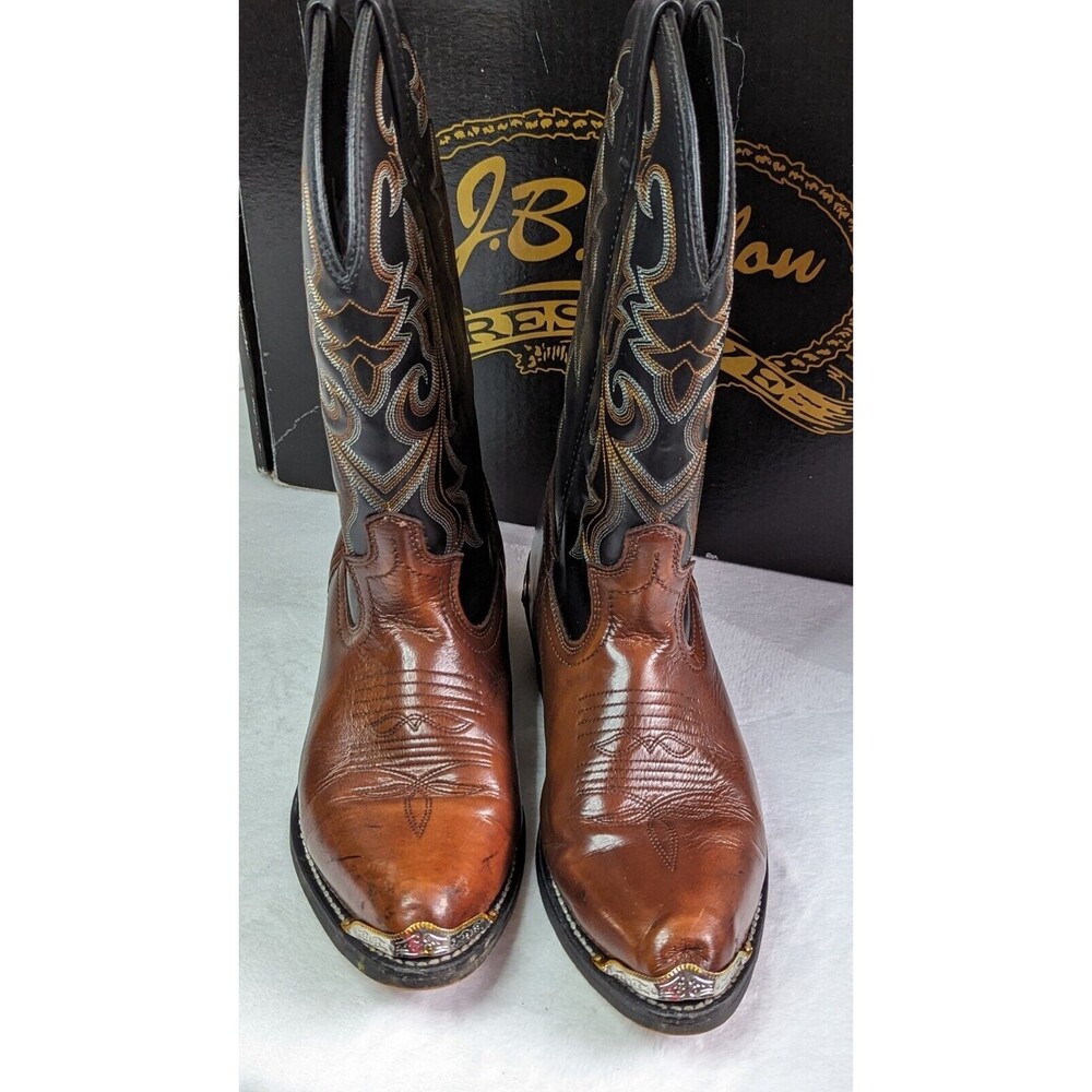 JB Dillon Reserve Men's Pro Rodeo Boots Size-(9.5 EW) Blk/Cherry Smooth  #RB913